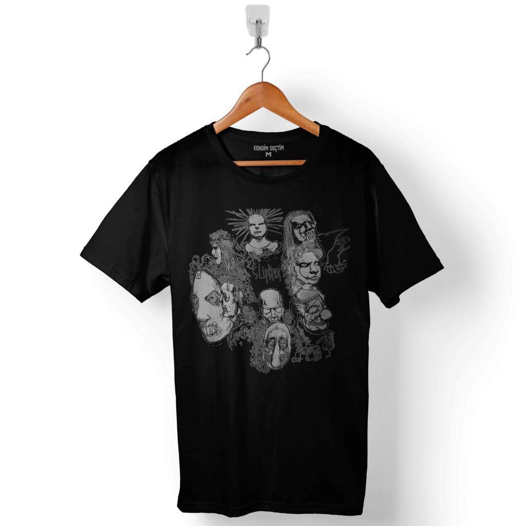 Slipknot Mick Thomson Slip Knot Logo Tasarım Baskılı Tişört Unisex T-Shirt - 1
