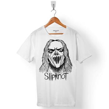 SLIPKNOT MICK THOMSON SLIP KNOT LOGO TASARIM SİLÜET ERKEK TİŞÖRT - 1