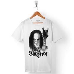 SLIPKNOT MICK THOMSON SLIP KNOT LOGO TASARIM SİLÜETİ ERKEK TİŞÖRT - 1