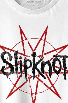 Slipknot Red Yıldız Rock Metal Music Baskılı Tişört Unisex T-shirt - 2