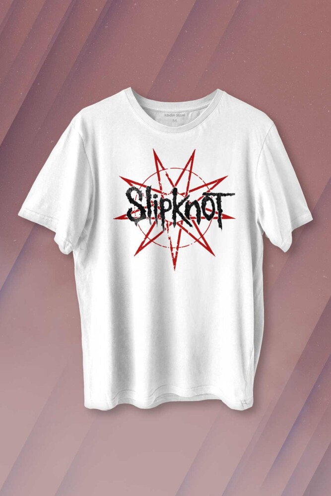 Slipknot Red Yıldız Rock Metal Music Baskılı Tişört Unisex T-shirt - 1