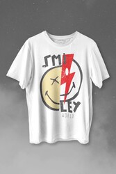 Smile World Urban Street Culture Gülen Surat Baskılı Tişört Unisex T-shirt - 1