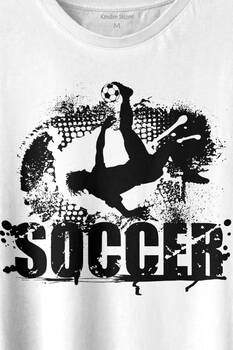Soccer Röveşata Gol Atan Futbolcu Taktik Baskılı Tişört Unisex T-shirt - 2