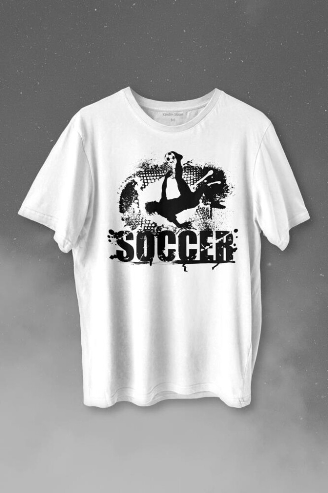 Soccer Röveşata Gol Atan Futbolcu Taktik Baskılı Tişört Unisex T-shirt - KENDİM SEÇTİM