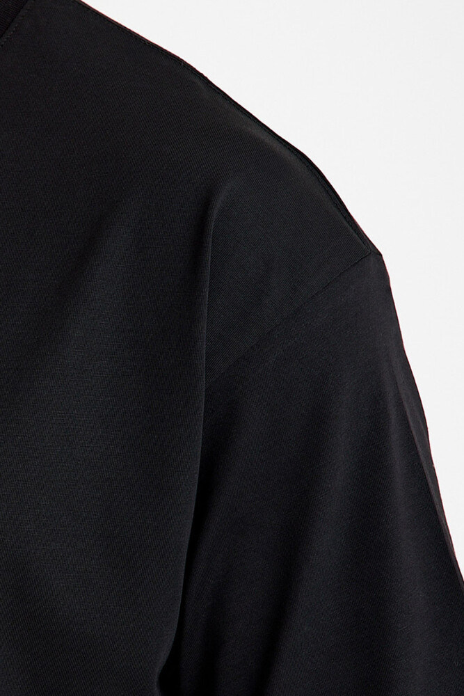 Solo il Gala Sadece Sarı Kırmızı Maske Baskılı T-shirt Siyah Tişört - 5