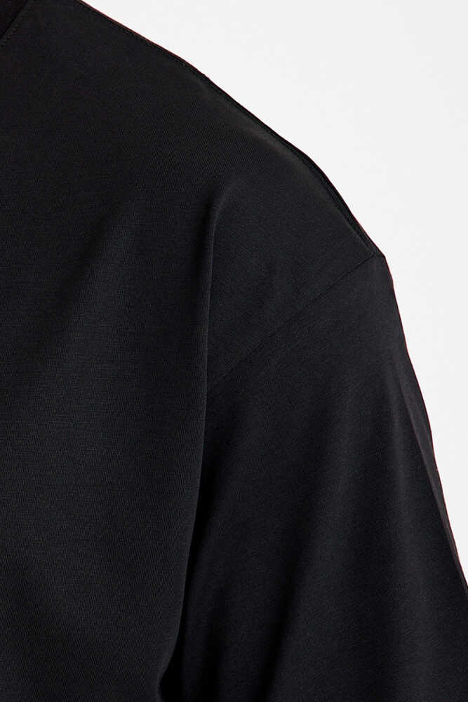Solo il Gala Sadece Sarı Kırmızı Maske Baskılı T-shirt Siyah Tişört - 5