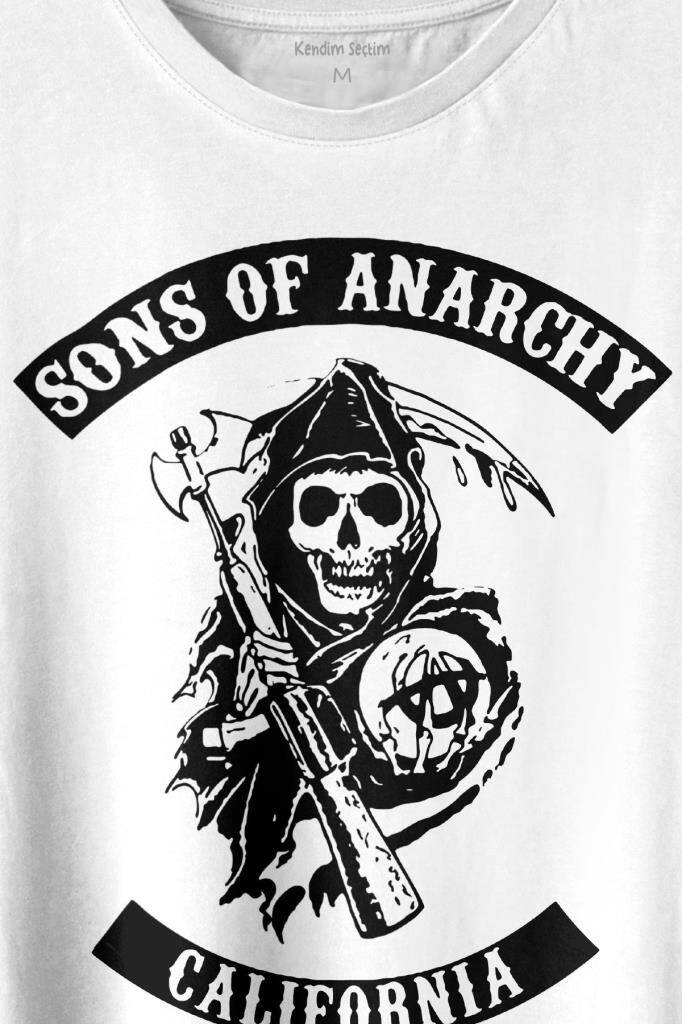 Sons Of Anarchy California Skull Hayalet Baskılı Tişört Unisex T-shirt - 2