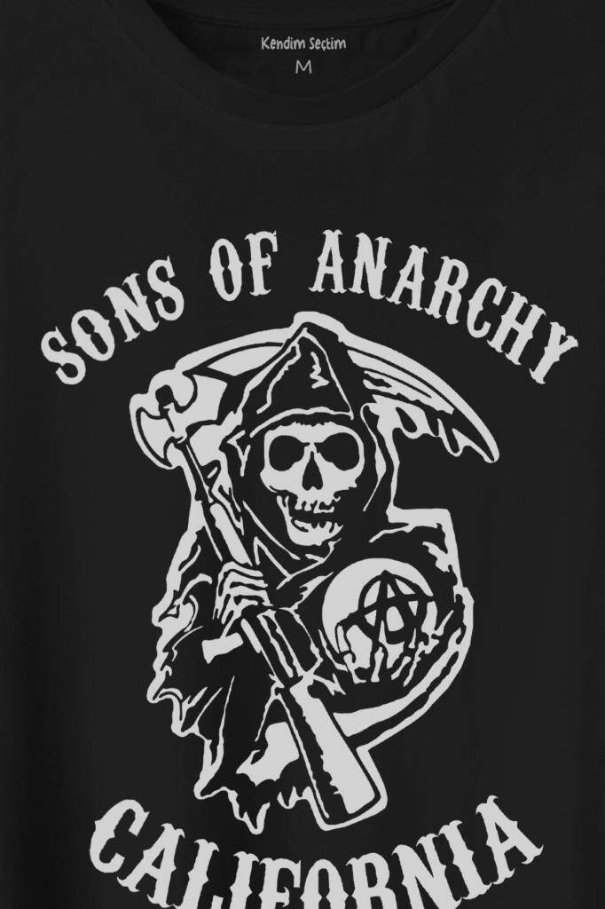 Sons Of Anarchy California Skull Hayalet Baskılı Tişört Unisex T-Shirt - 2