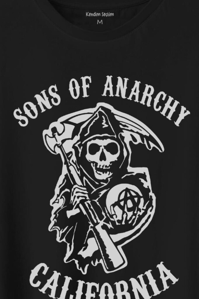 Sons Of Anarchy California Skull Hayalet Baskılı Tişört Unisex T-Shirt - 2