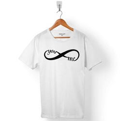 SONSUZLUK İŞARETİ TASARIM ÖZGÜR KUŞ LOVE YOU ME AŞK ERKEK TİŞÖRT - 1