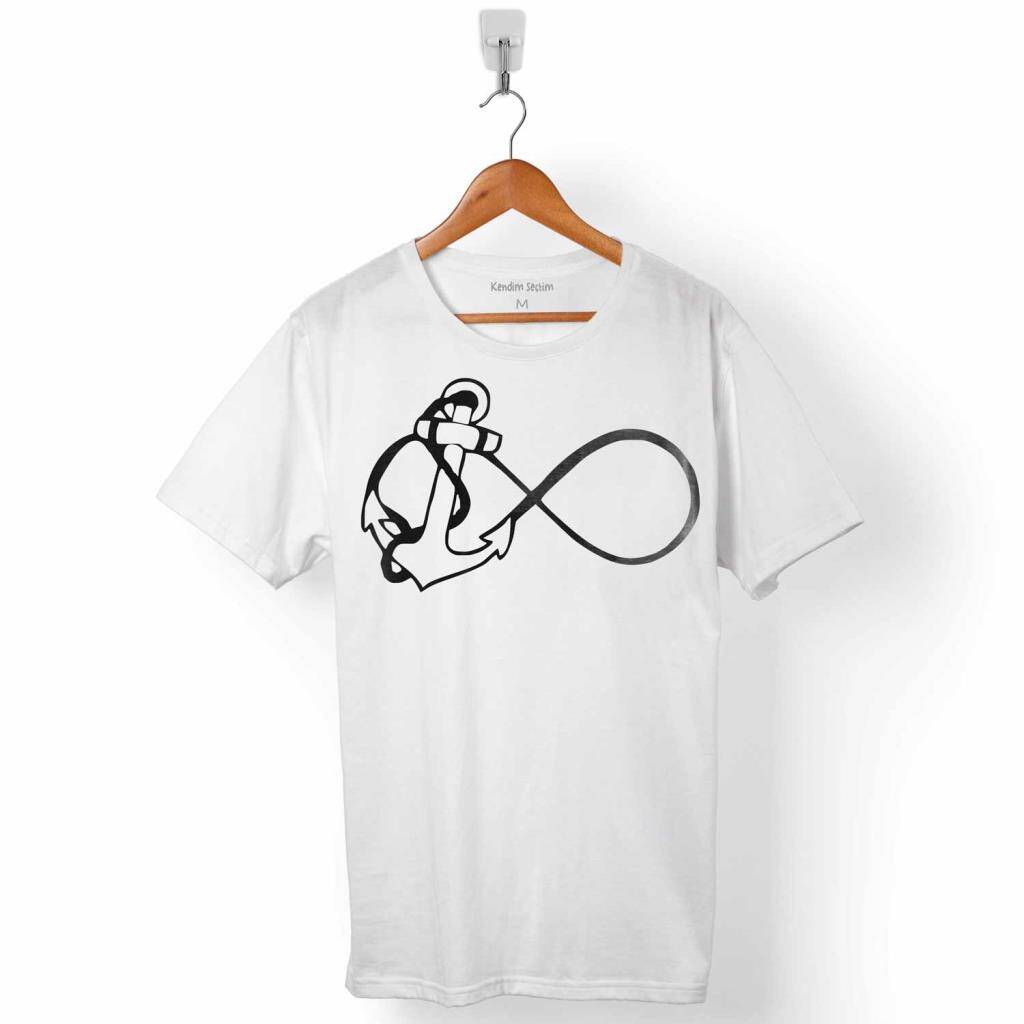 SONSUZLUK İŞARETİ YELKEN LOGO ÇAPA ANCHOR ERKEK TİŞÖRT - 1
