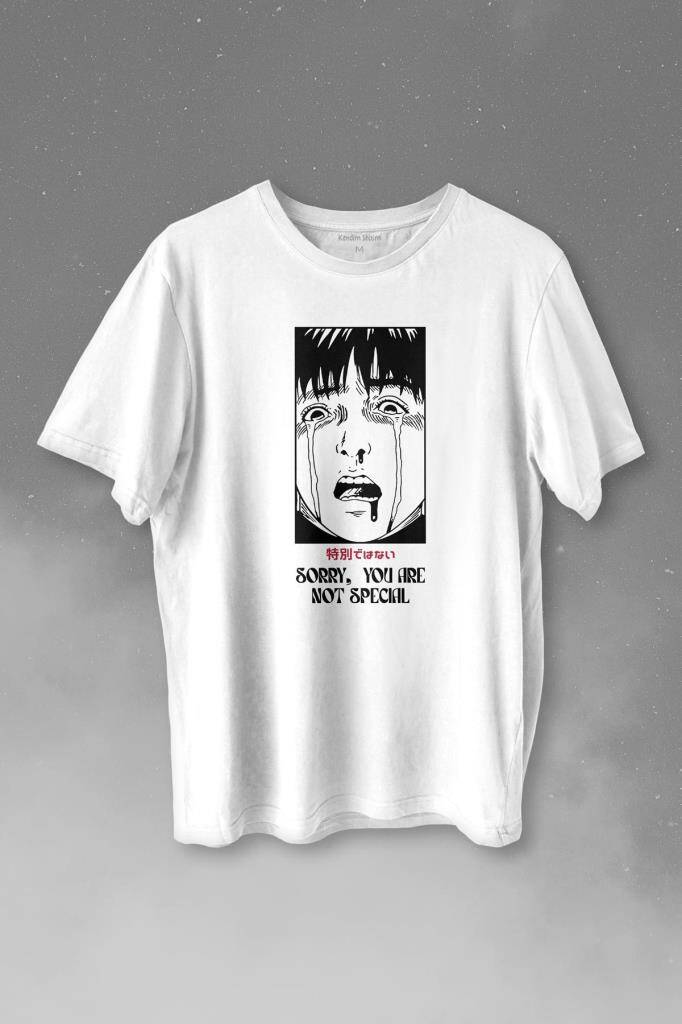 Sorry You Are Not Special Japanese Urban Sokak Kültür Özel Değilsin Baskılı Tişört Unisex T-shirt - 1