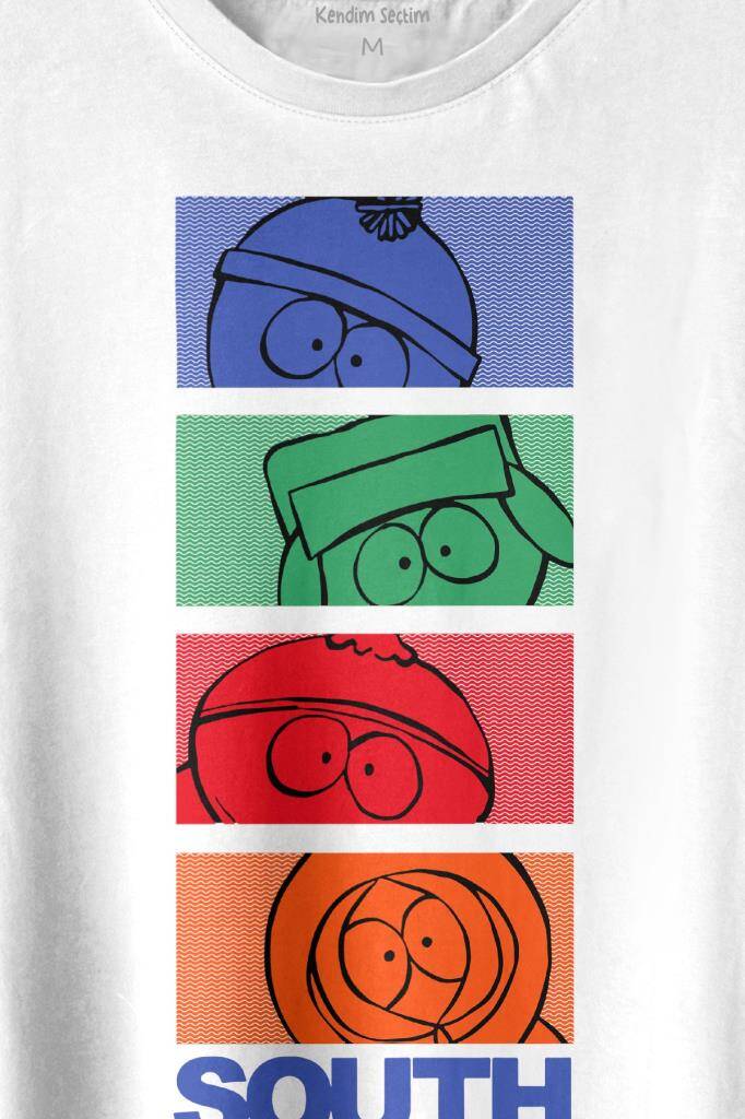 South Park Kenny Cartman Kyle Stan Dizi Film Baskılı Tişört Unisex T-shirt (1)