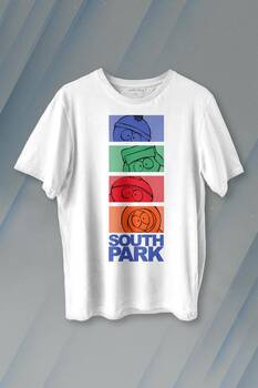 South Park Kenny Cartman Kyle Stan Dizi Film Baskılı Tişört Unisex T-shirt - 1