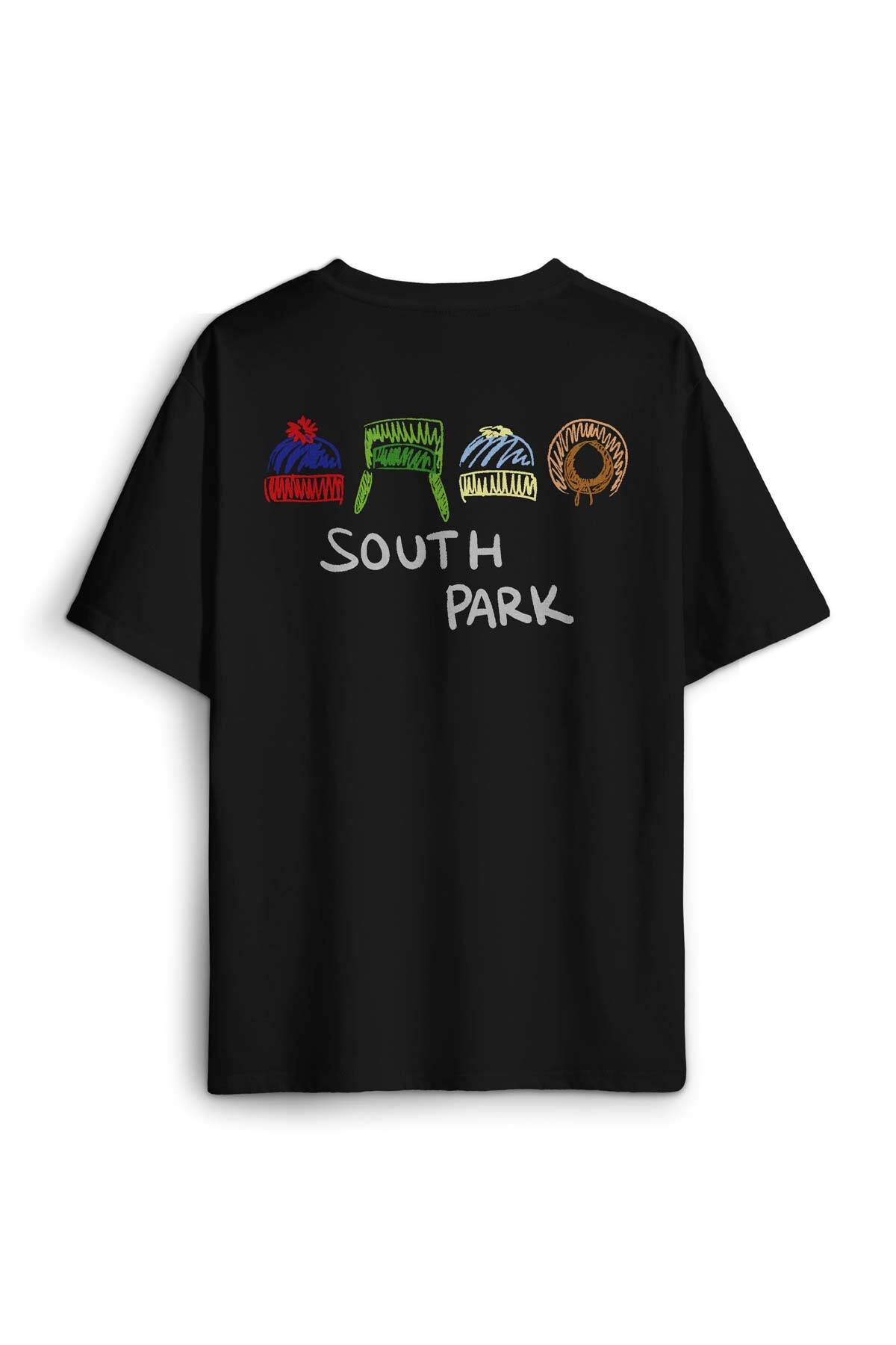 South Park Kenny Cartman Kyle Stan Dizi Film Sırt Ön Baskılı Oversize Tişört Unisex T-Shirt (1)
