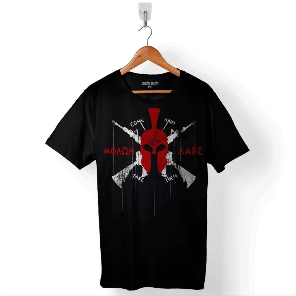 Spartan Moaon Aabe Come And Take Them SpartAli Baskılı Tişört Unisex T-Shirt - 1