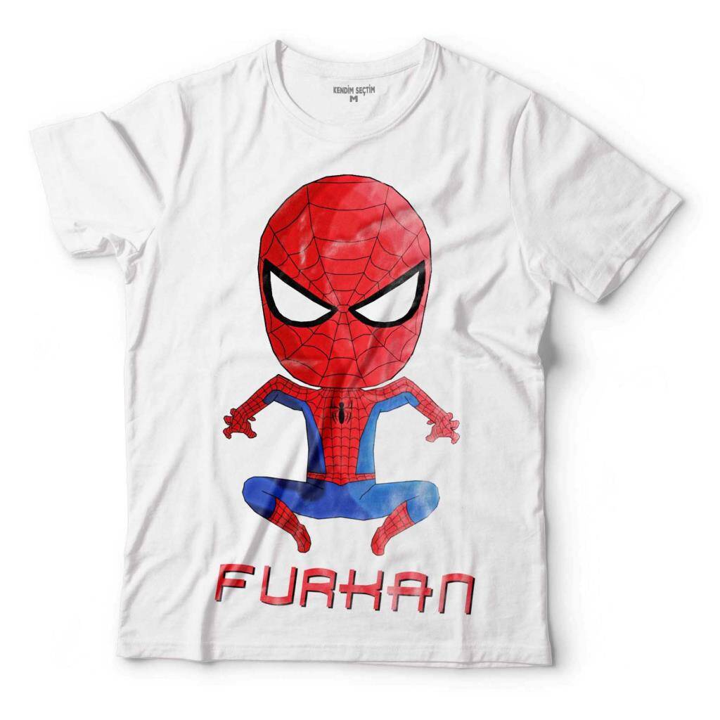 SPIDER MAN ÖRÜMCEK ADAM KİŞİYE ADINIZA ÖZEL İSİMLİ ÇOCUK TİŞÖRT - 1