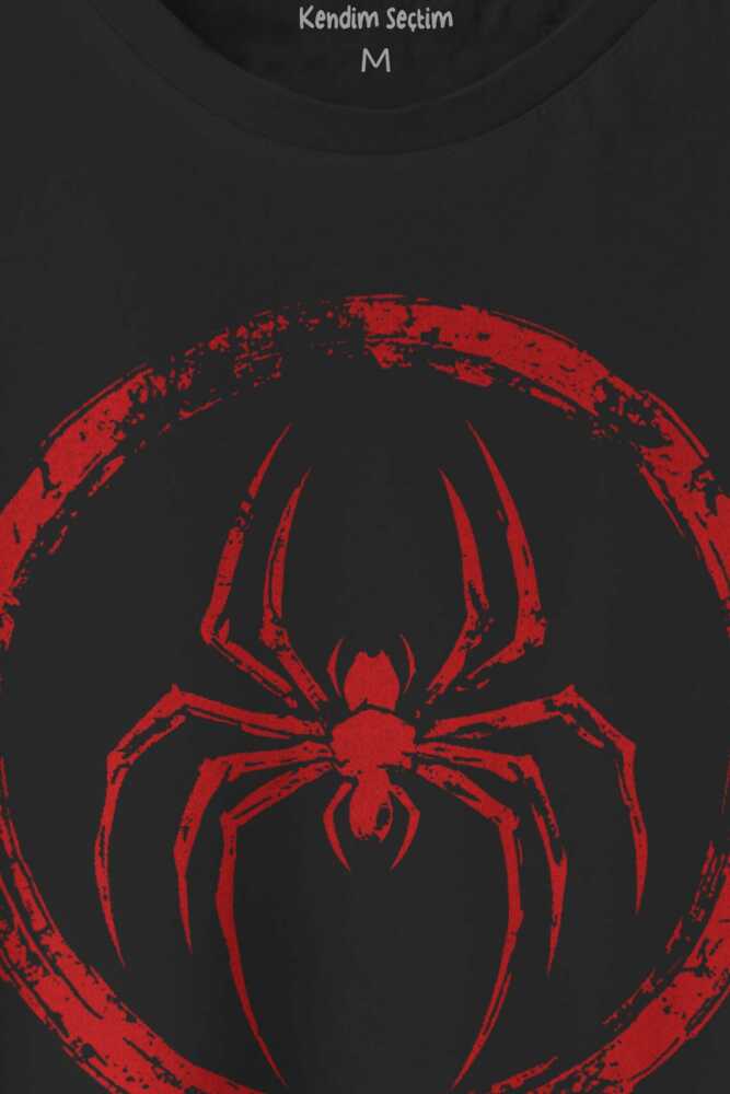 Spider Örümcek Gotik Örümcek Adam Animal Gym Spor Baskılı Siyah Tişört (1)