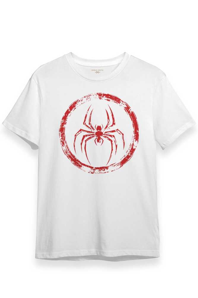 Spider Örümcek Örümcek Adam Animal Gym Spor Baskılı Beyaz Tişört - 1