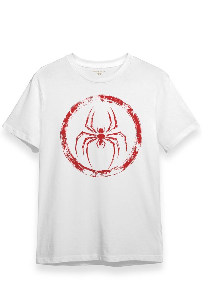 Spider Örümcek Örümcek Adam Animal Gym Spor Baskılı Beyaz Tişört