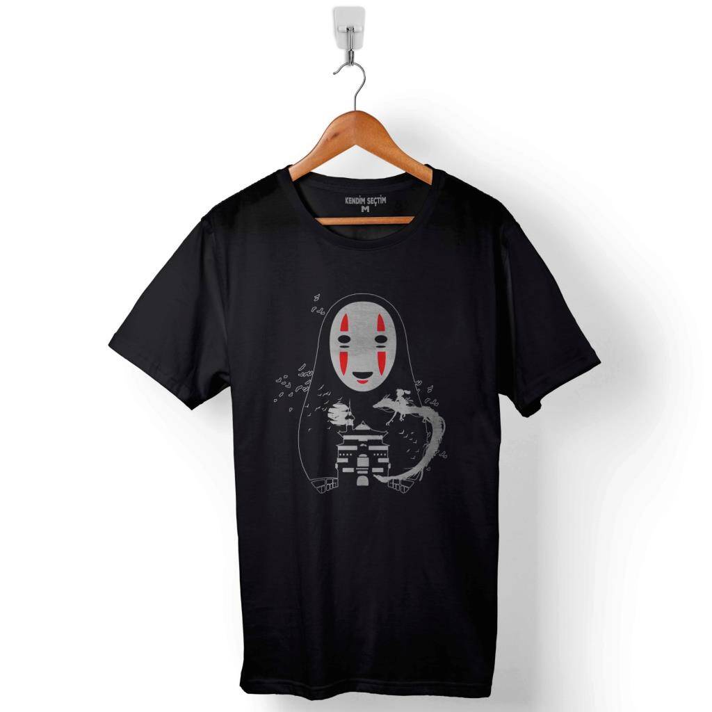 Spirited Away No Face Mıyazakı Baskılı Tişört Unisex T-Shirt - 1
