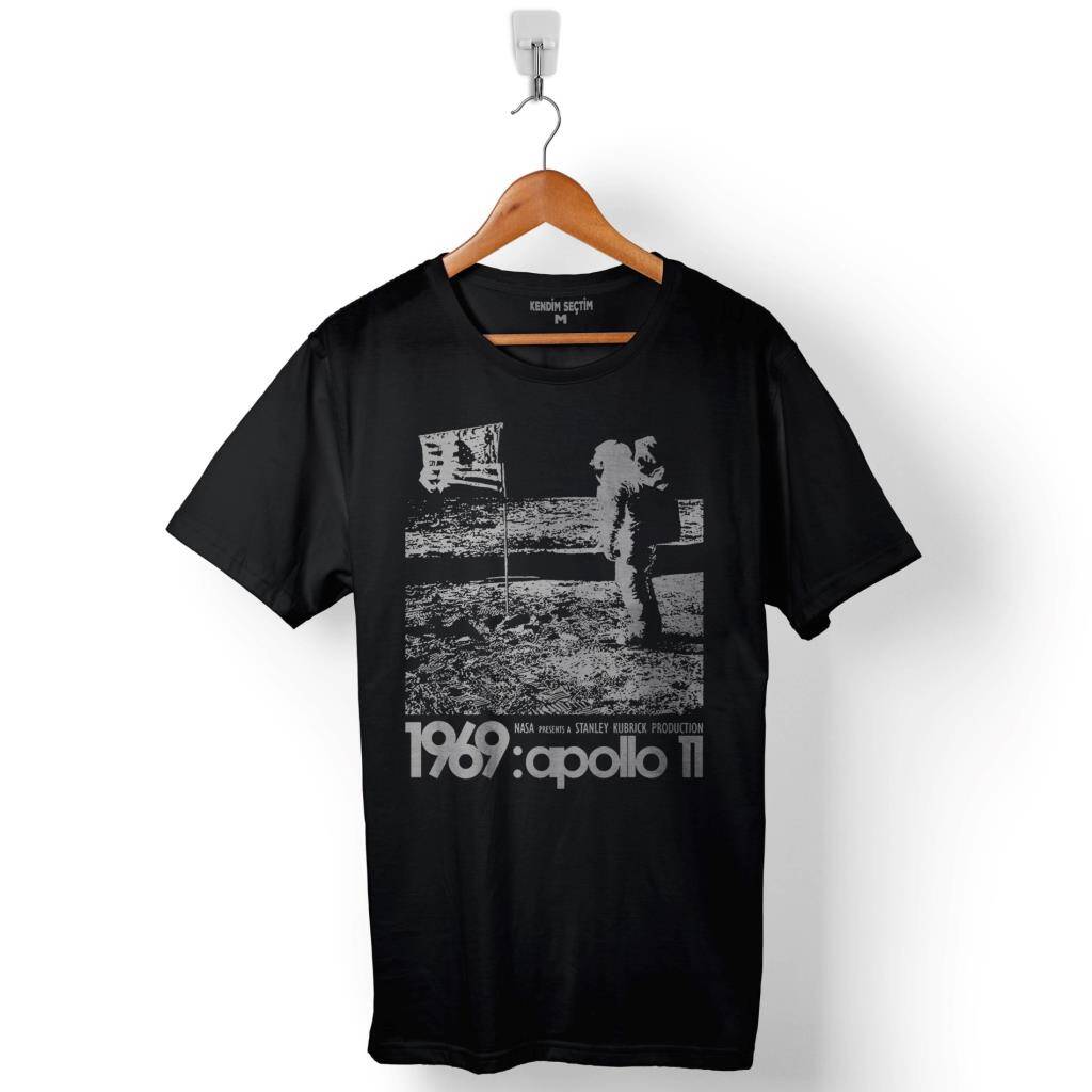 Stanley Kubrick Apollo Ay Uzay Baskılı Tişört Unisex T-Shirt - 1