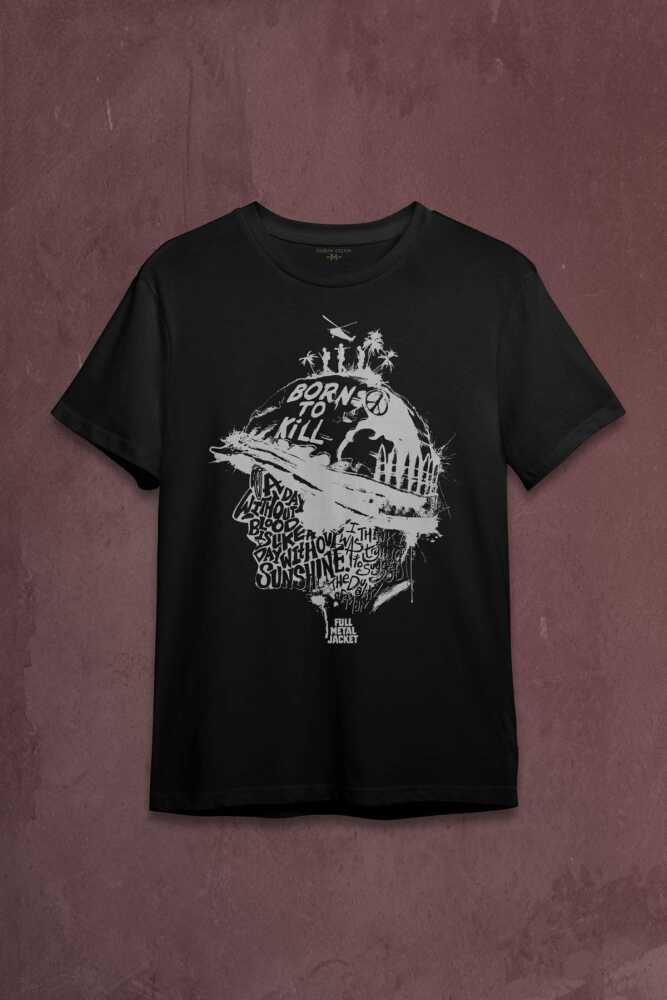Stanley Kubrick Full Metal jacket Filmi 1995 Baskılı Tişört Unisex T-shirt - 1