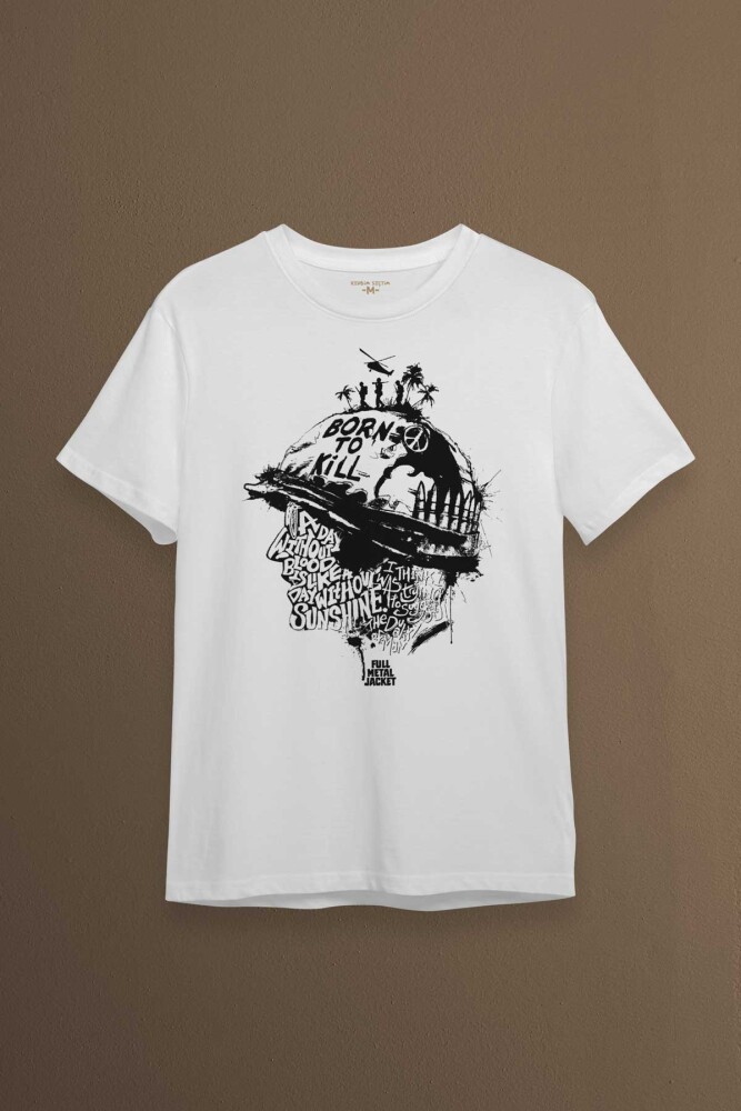 Stanley Kubrick Full Metal jacket Filmi 1995 Baskılı Tişört Unisex T-shirt - 1