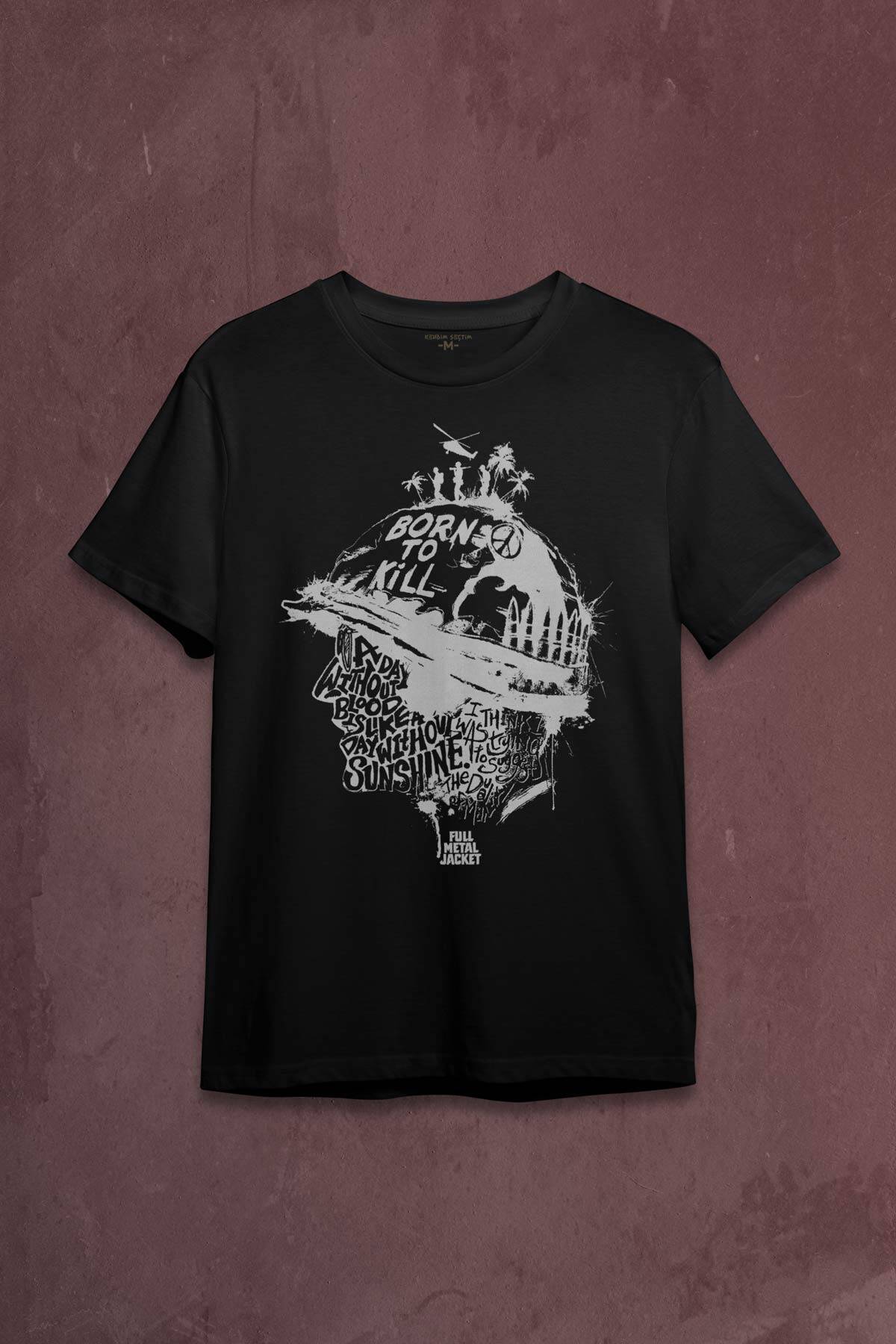 Stanley Kubrick Full Metal jacket Filmi 1995 Baskılı Tişört Unisex T-shirt - 1