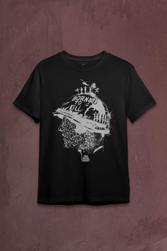 Stanley Kubrick Full Metal jacket Filmi 1995 Baskılı Tişört Unisex T-shirt - 1