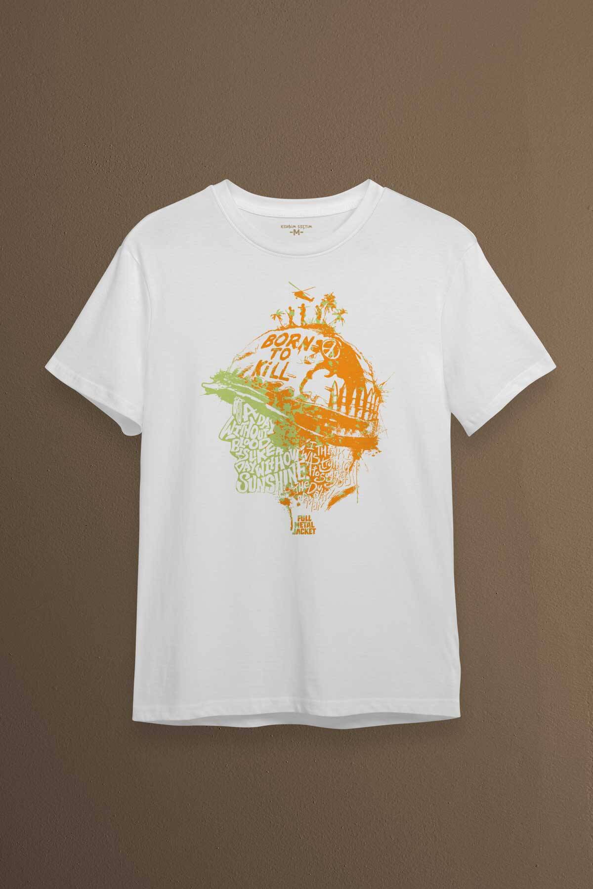 Stanley Kubrick Full Metal jacket Filmi 1995 Orange Baskılı Tişört Unisex T-shirt - 1