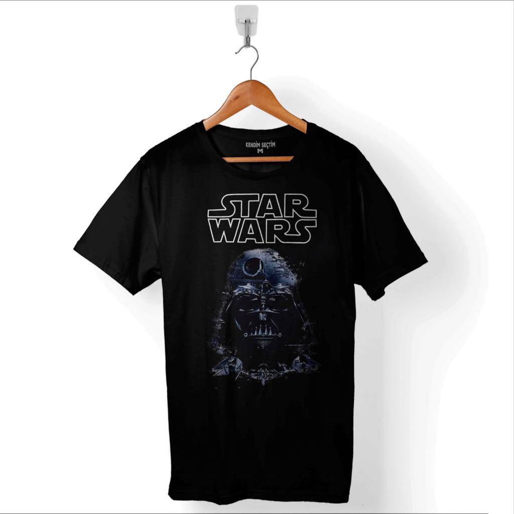 Star Wars Darth Vader Yıldız Savaşları Baskılı Tişört Unisex T-Shirt - 1