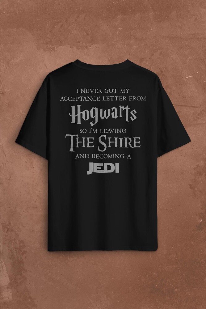 Star Wars Jedi I Never My Acceptance Letter Sırt Ön Baskılı Oversize Tişört Unisex T-Shirt - 2