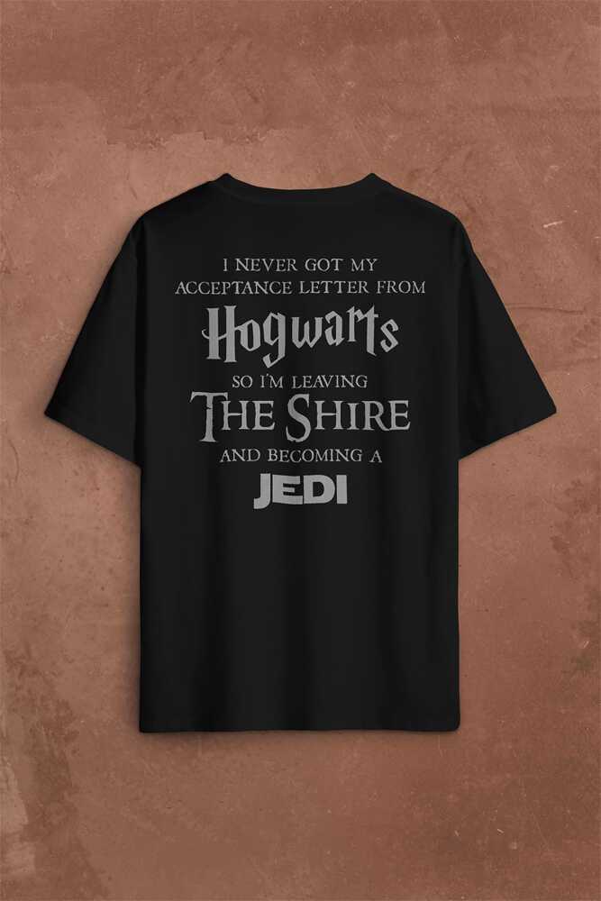 Star Wars Jedi I Never My Acceptance Letter Sırt Ön Baskılı Oversize Tişört Unisex T-Shirt (1)