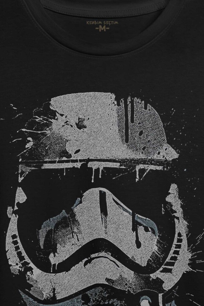 Star Wars Mask Gri Baskılı Tişört Unisex T-shirt (1)