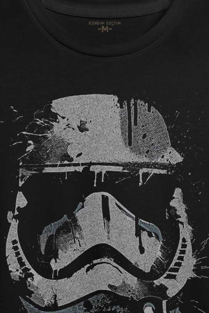 Star Wars Mask Gri Baskılı Tişört Unisex T-shirt - 2