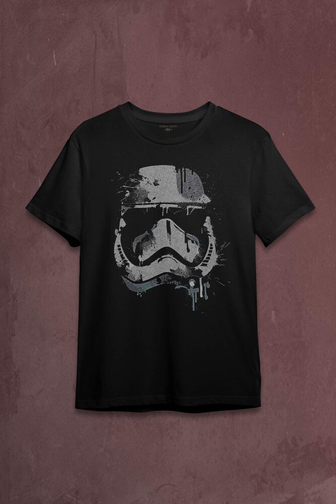 Star Wars Mask Gri Baskılı Tişört Unisex T-shirt - KENDİM SEÇTİM