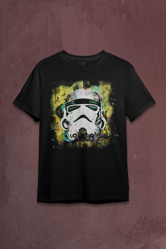 Star Wars Mask Sarı Baskılı Tişört Unisex T-shirt