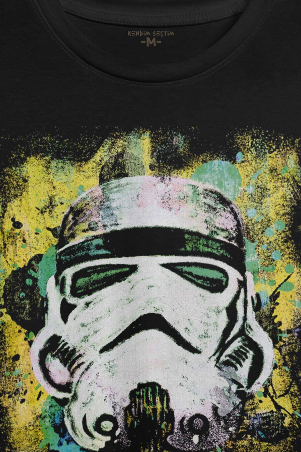 Star Wars Mask Sarı Baskılı Tişört Unisex T-shirt - 2