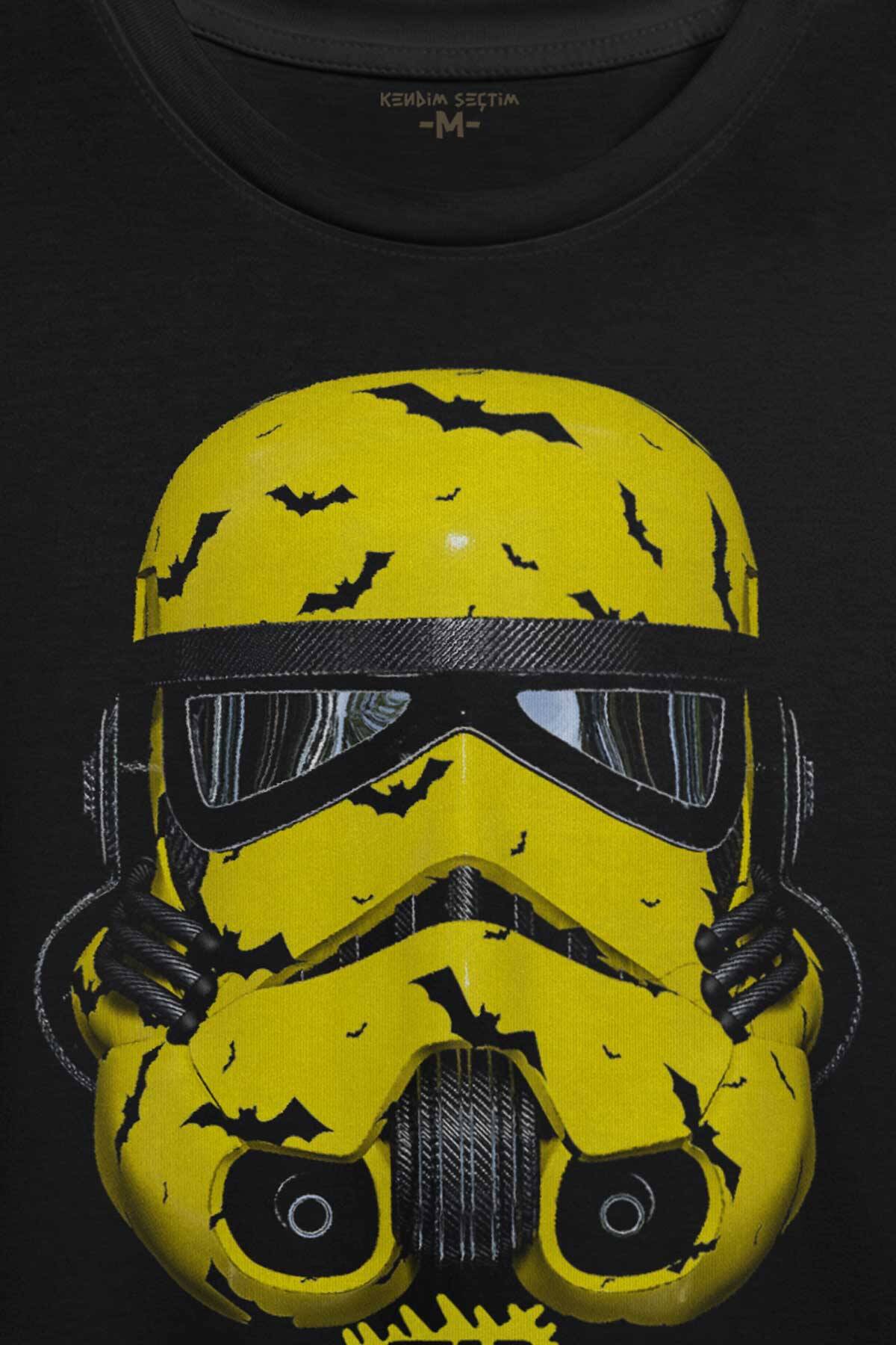 Star Wars Mask Sarı Baskılı Tişört Unisex T-shirt (1)