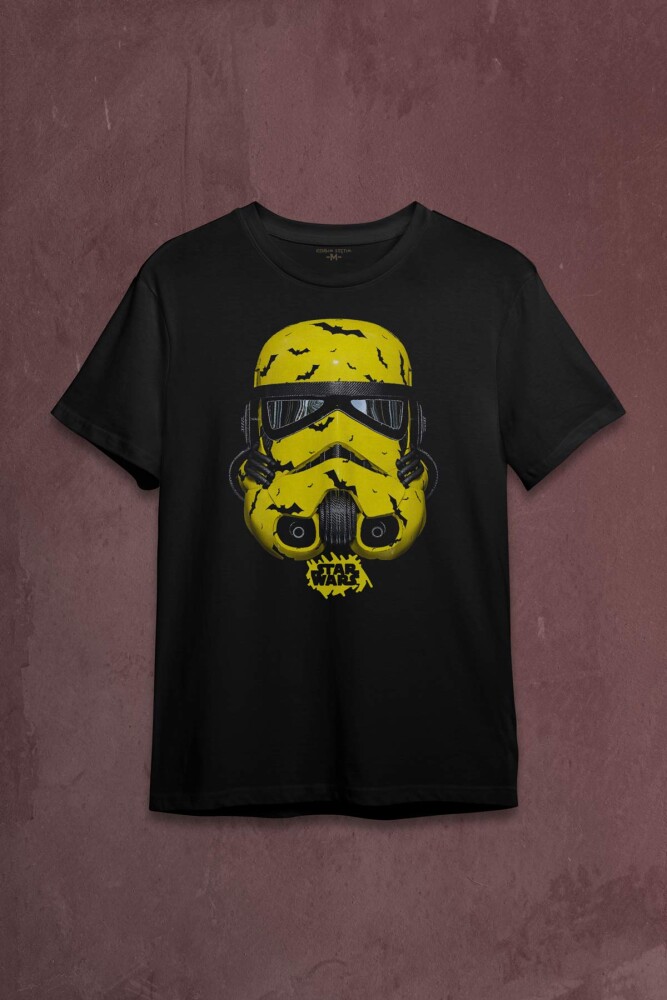 Star Wars Mask Sarı Baskılı Tişört Unisex T-shirt - 1