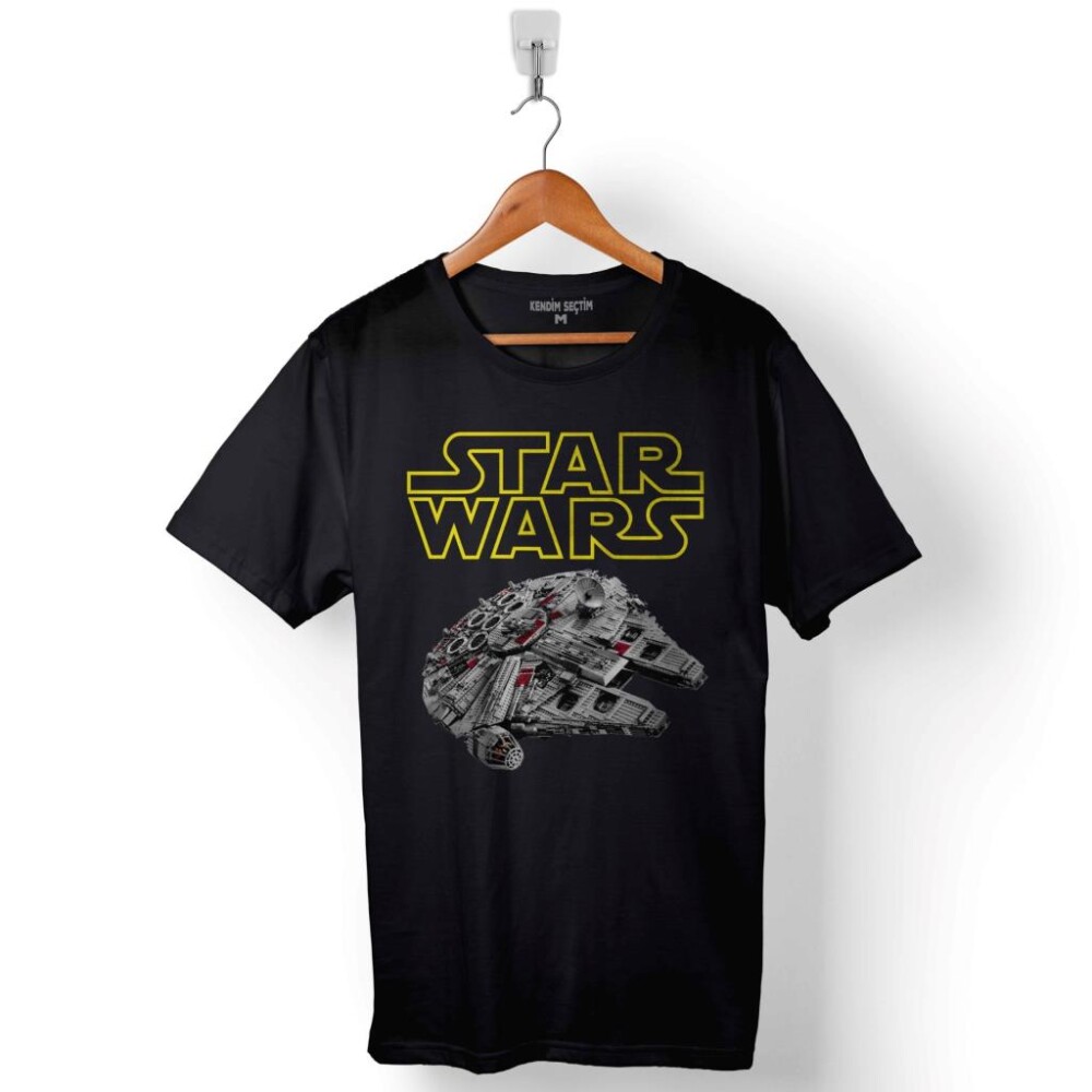Star Wars Millennıum Falcon Yıldız Savaşları Baskılı Tişört Unisex T-Shirt - 1