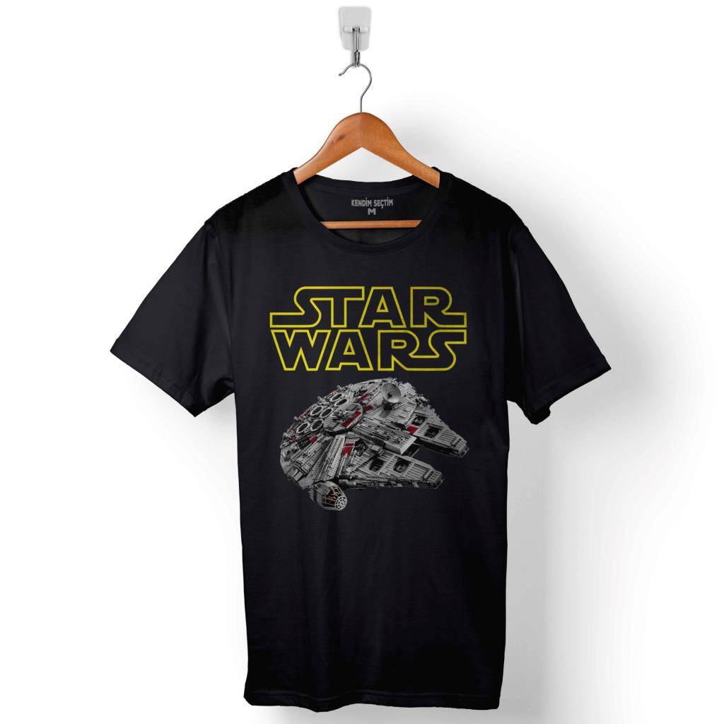 Star Wars Millennıum Falcon Yıldız Savaşları Baskılı Tişört Unisex T-Shirt - 1