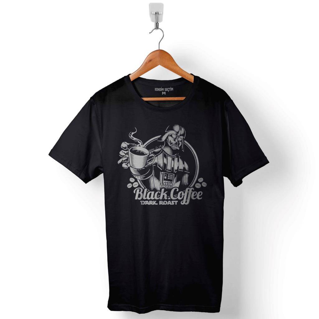 Star Wars Super Vader Black Coffee Dark Roast Baskılı Tişört Unisex T-Shirt - 1