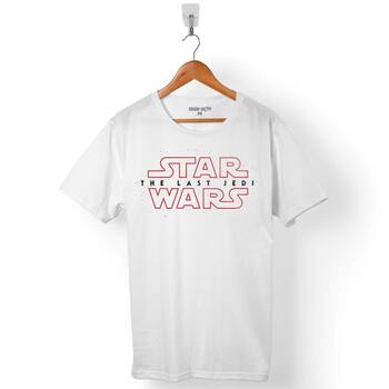 STAR WARS THE LAST JEDI WORD LOGO YILDIZ SAVAŞLARI ERKEK TİŞÖRT - 1