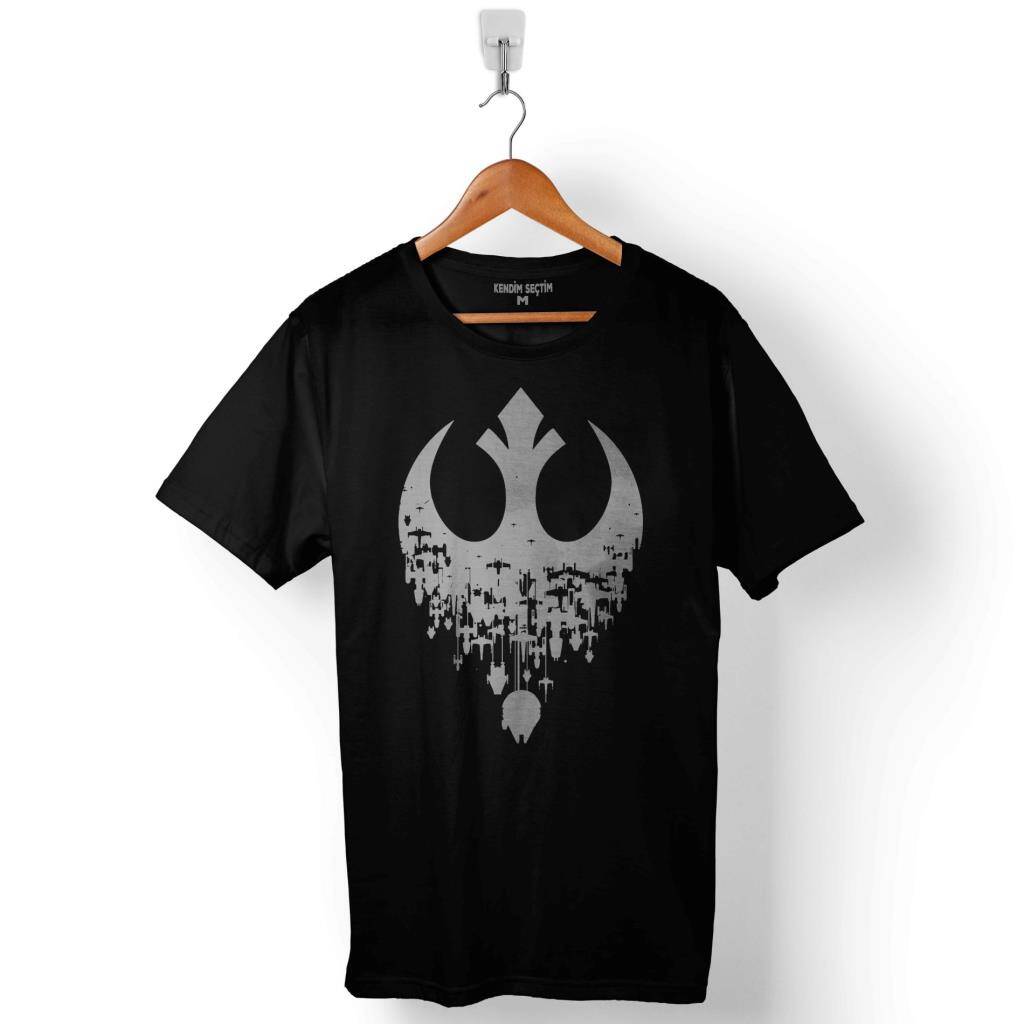 Star Wars Yıldız Savaşları Vader Silüet Tasarım Baskılı Tişört Unisex T-Shirt - 1