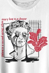 Statue Cry Vaporwave Future Heykel Urban Street Culture Baskılı Tişört Unisex T-shirt - 2