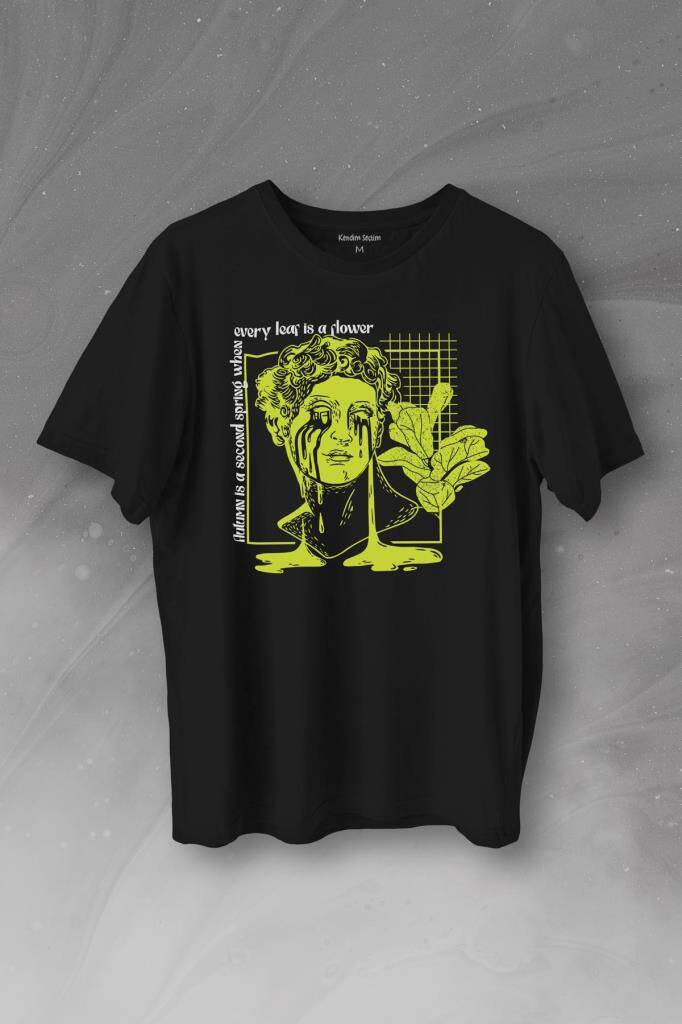 Statue Cry Vaporwave Future Heykel Urban Street Culture Baskılı Tişört Unisex T-Shirt - 1