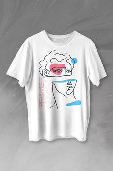 Statue Minimal Street Culture Soft Renkler Heykel Y2K Baskılı Tişört Unisex T-shirt - 1