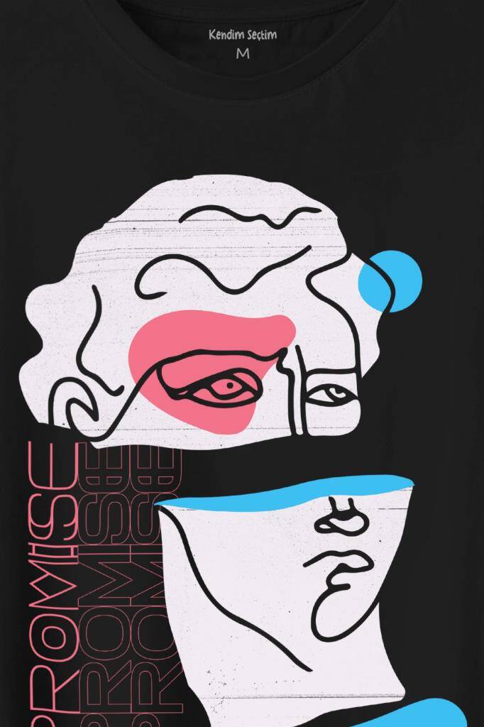 Statue Minimal Street Culture Soft Renkler Heykel Y2K Baskılı Tişört Unisex T-Shirt - 2